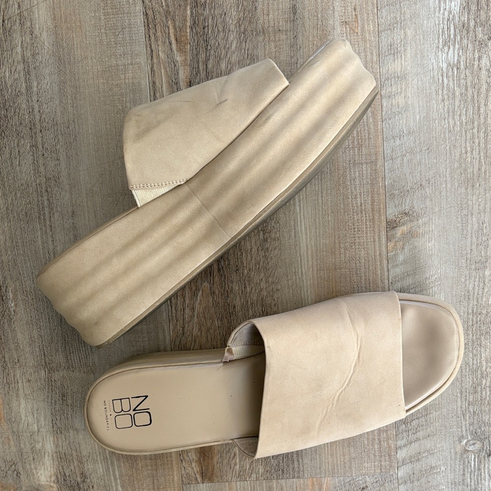 NoBo Tan Platform Sandals - Size 10W